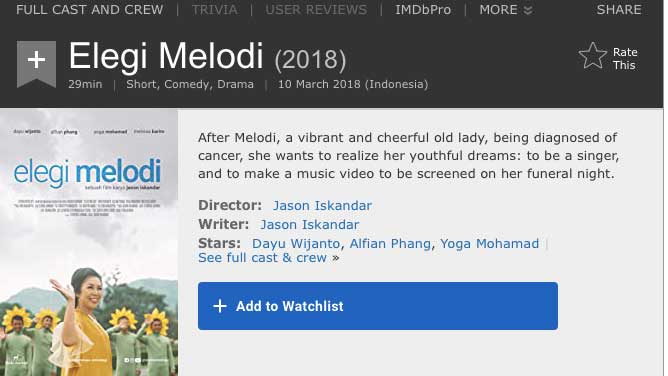 Cara Menambahkan Film di IMDb, Seperti Elegi Melodi