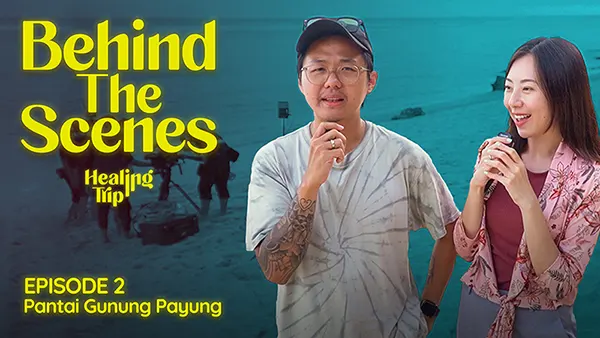Produser web series Healing Trip, Jason Iskandar dan Florence Giovani, mengajak kamu mengunjungi lokasi syuting di Pantai Gunung Payung.