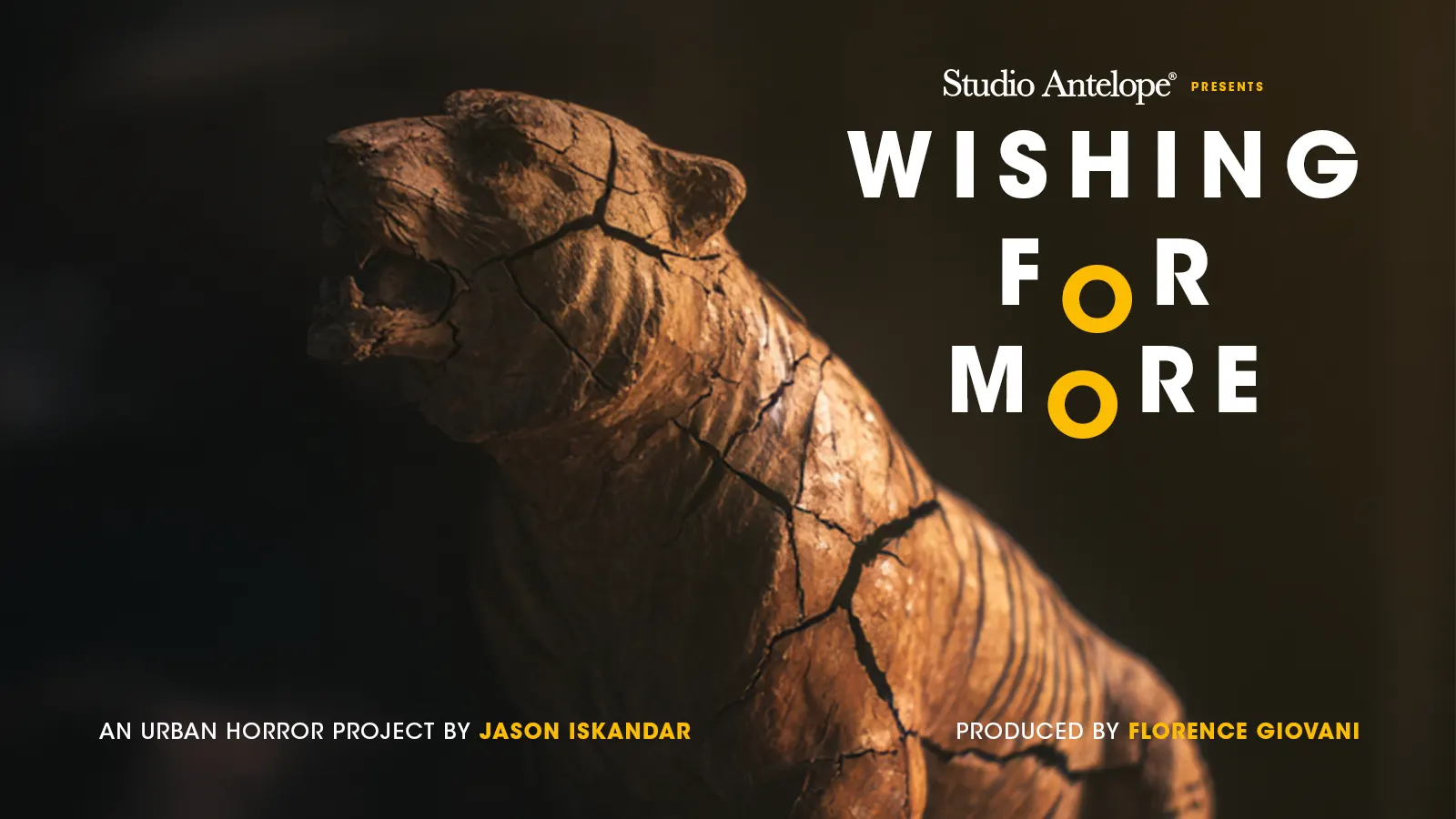 Wishing for More - Key Visual Horizontal Wishing for More is an urban horror feature film project about Struggling engineer Yanuar receives a tiger-shaped piggy bank that grants wishes for a lethal price: each coin brings a death edging closer to home. After his wife and daughter fall victim, he and officer Ratih race to uncover a dark family secret and confront the supernatural curse behind it.